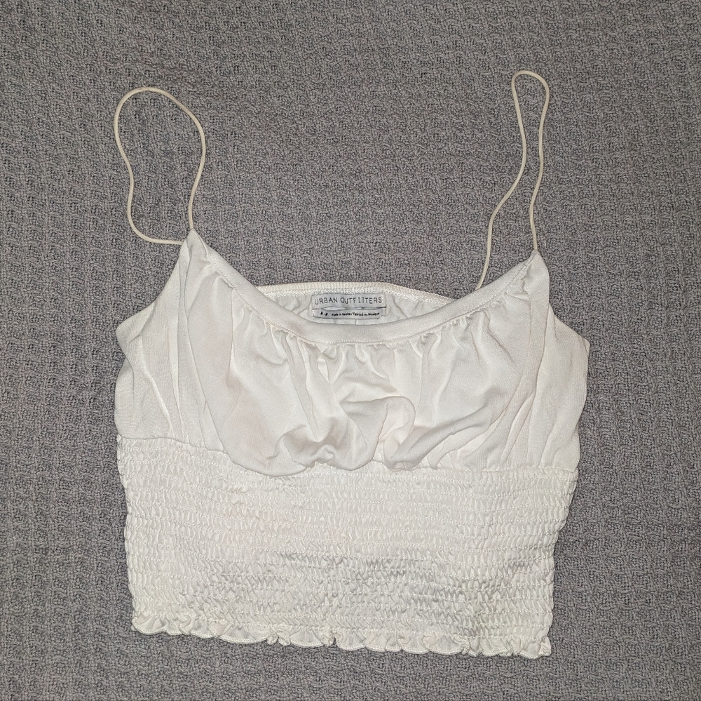 OU White Crop Top